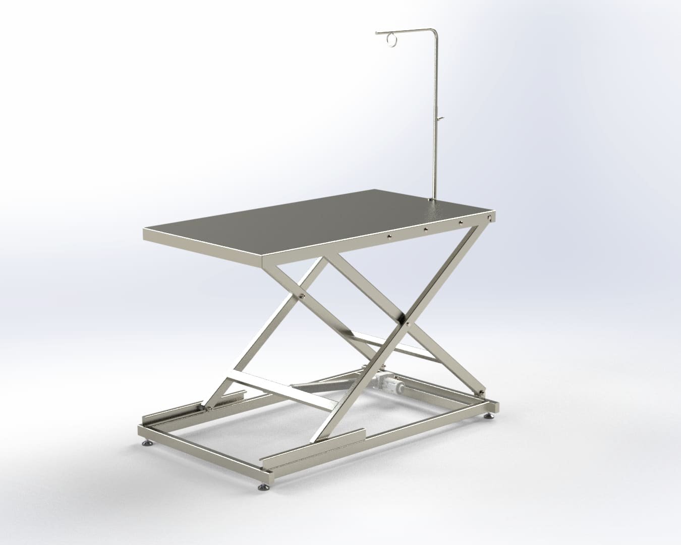 Mesa metálica elevatória para tosa