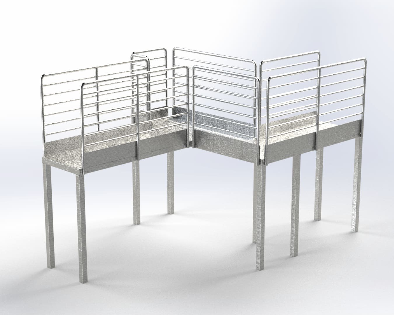 Plataforma industrial em estrutura metálica