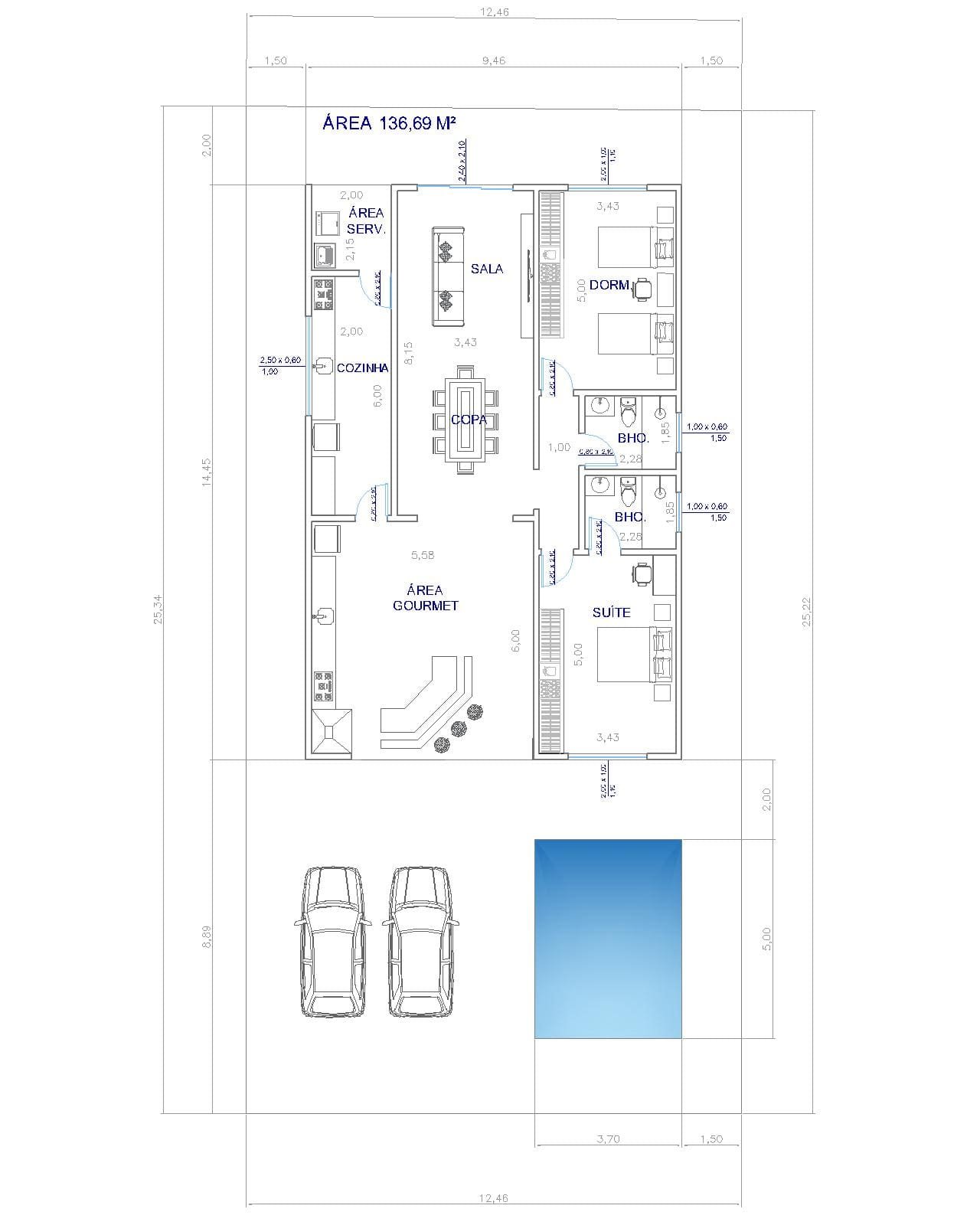 Planta humanizada de sobrado