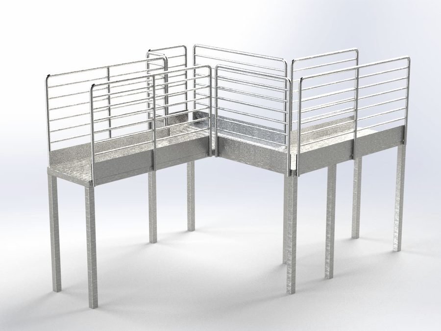 Plataforma industrial em estrutura metálica projetada pela ACAD Projetos